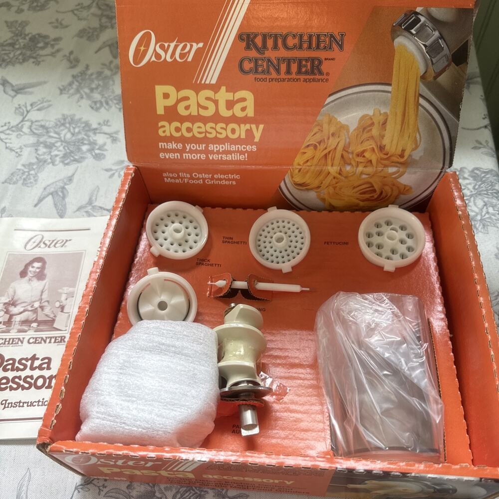 Vintage Oster Kitchen Center Pasta Accessory 939-65 COMPLETE Open Box New